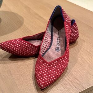 Rothy's Red and White Patterned Flats